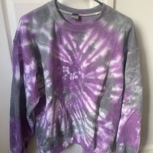 Purple tie dye crewneck sweater/sweatshirt
